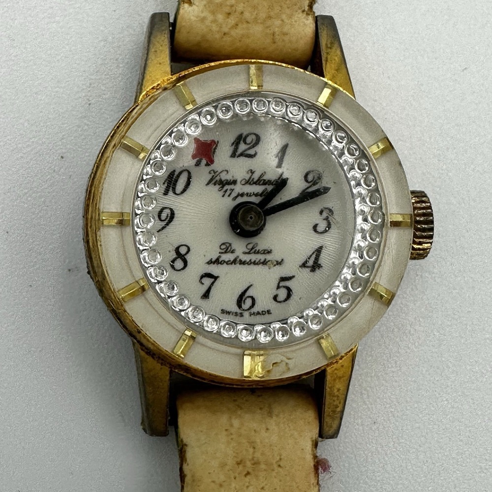 Vintage Virgin Islands 17 Jewel Swiss Made Women's Watch De Luxe Shockresist